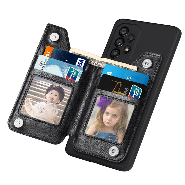 For Samsung Galaxy A53 5G Case PU Leather+TPU Phone Cover Zipper Pocket Wallet