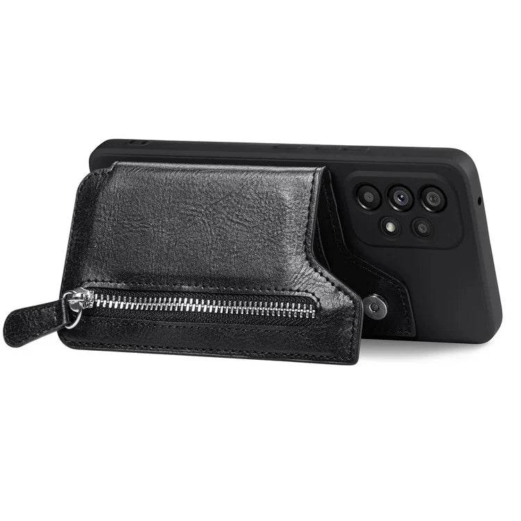 For Samsung Galaxy A53 5G Case PU Leather+TPU Phone Cover Zipper Pocket Wallet