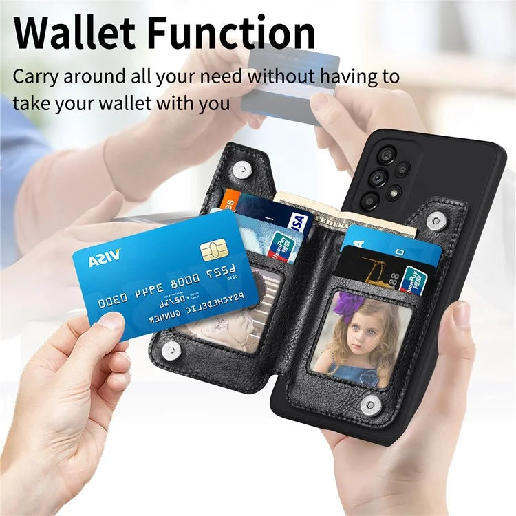 For Samsung Galaxy A53 5G Case PU Leather+TPU Phone Cover Zipper Pocket Wallet