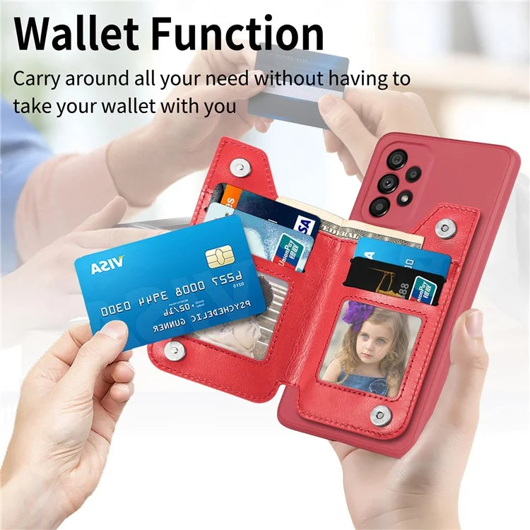 For Samsung Galaxy A53 5G Case PU Leather+TPU Phone Cover Zipper Pocket Wallet