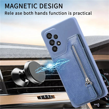For Samsung Galaxy A53 5G Case PU Leather+TPU Phone Cover Zipper Pocket Wallet