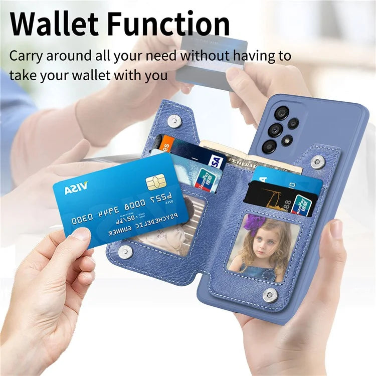 For Samsung Galaxy A53 5G Case PU Leather+TPU Phone Cover Zipper Pocket Wallet