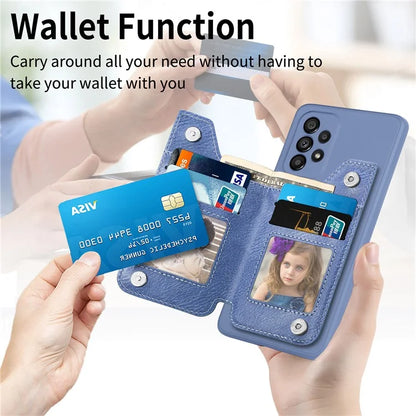 For Samsung Galaxy A53 5G Case PU Leather+TPU Phone Cover Zipper Pocket Wallet