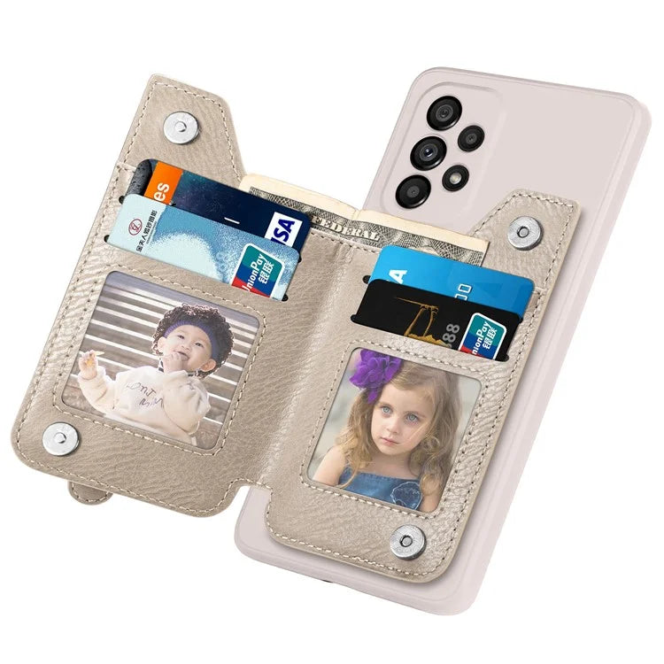 For Samsung Galaxy A53 5G Case PU Leather+TPU Phone Cover Zipper Pocket Wallet