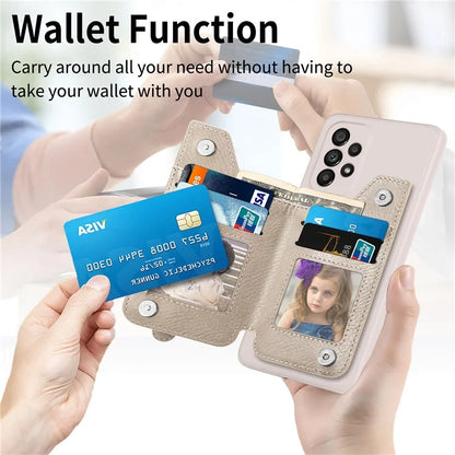For Samsung Galaxy A53 5G Case PU Leather+TPU Phone Cover Zipper Pocket Wallet