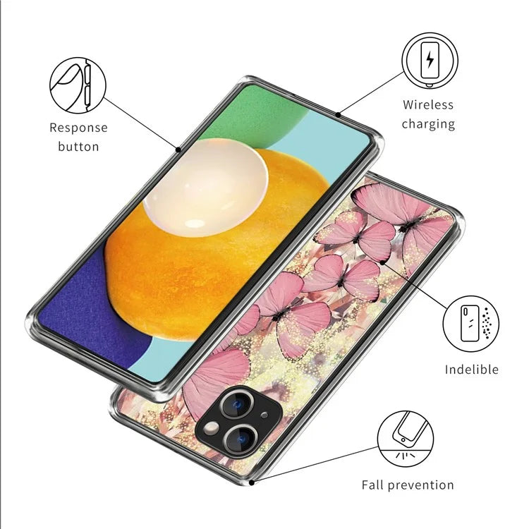 For iPhone 15 Soft TPU Case Mobile Phone Cover IMD Pattern Printing