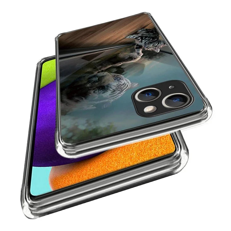 For iPhone 15 Soft TPU Case Mobile Phone Cover IMD Pattern Printing