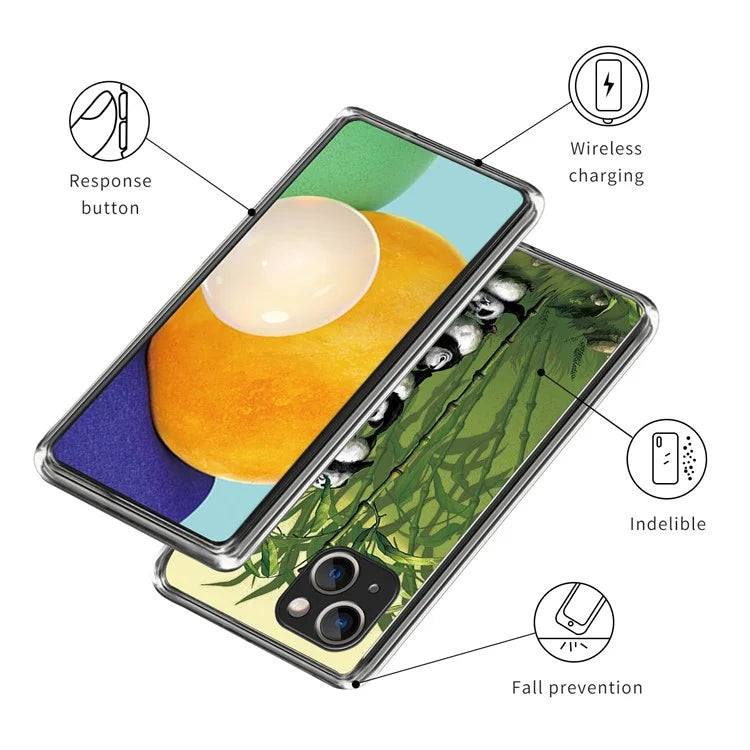 For iPhone 15 Soft TPU Case Mobile Phone Cover IMD Pattern Printing