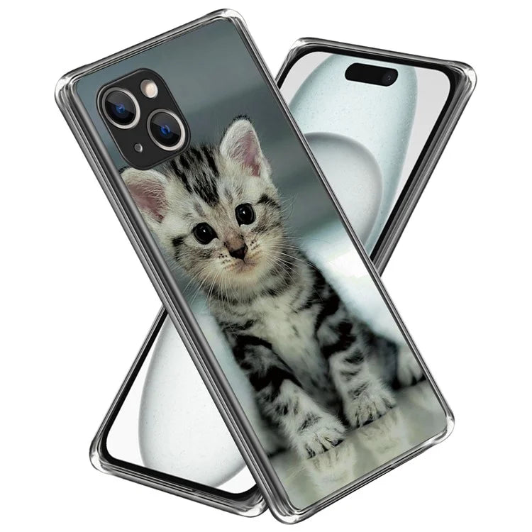 For iPhone 15 Soft TPU Case Mobile Phone Cover IMD Pattern Printing