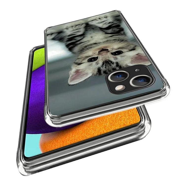 For iPhone 15 Soft TPU Case Mobile Phone Cover IMD Pattern Printing