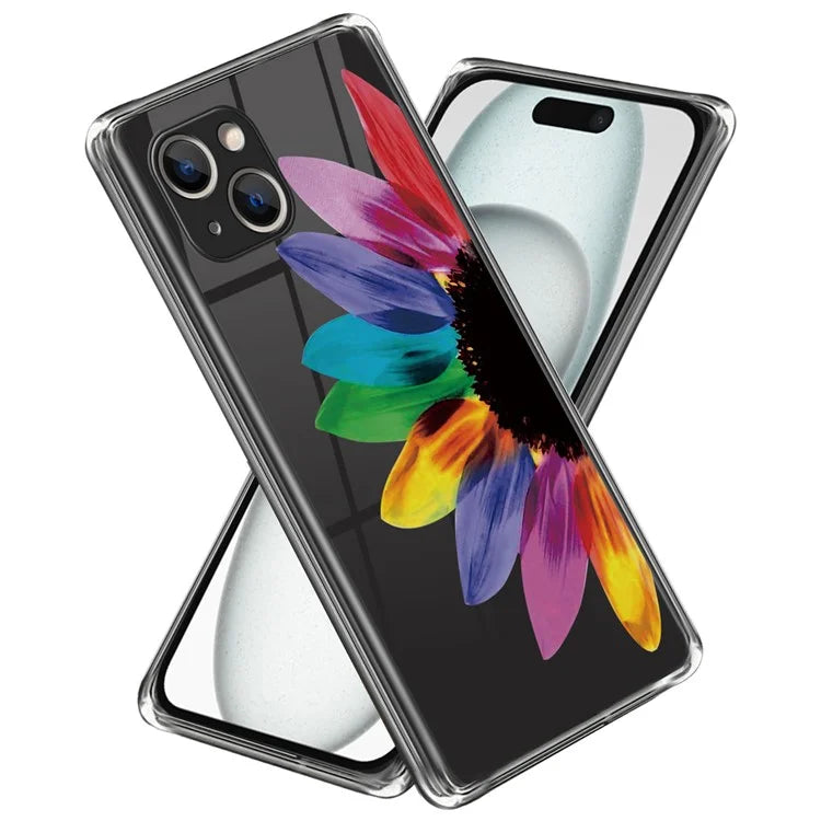 For iPhone 15 Soft TPU Case Mobile Phone Cover IMD Pattern Printing