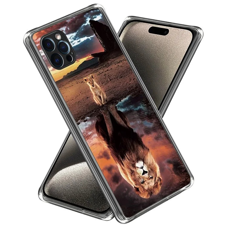 For iPhone 15 Pro Max Pattern Printing TPU Case Slim Phone Back Cover