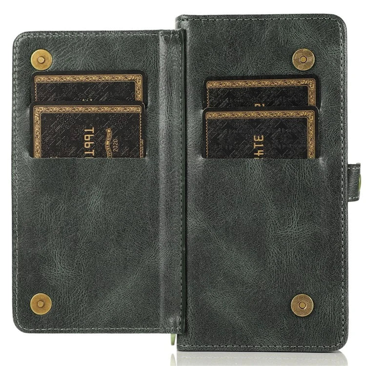 For iPhone 15 Case Detachable 2-in-1 Wallet TPU+PU Phone Cover with Strap