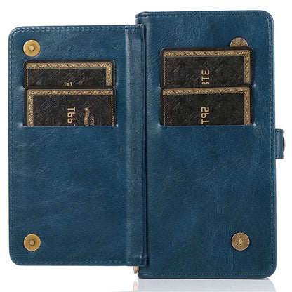 For iPhone 15 Pro Max Cell Phone Case with Strap Detachable 2-in-1 Wallet TPU+PU Cover