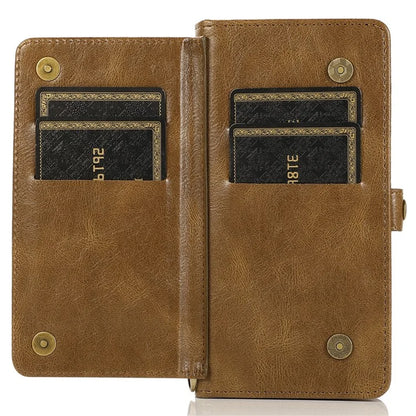 For iPhone 15 Pro Max Cell Phone Case with Strap Detachable 2-in-1 Wallet TPU+PU Cover