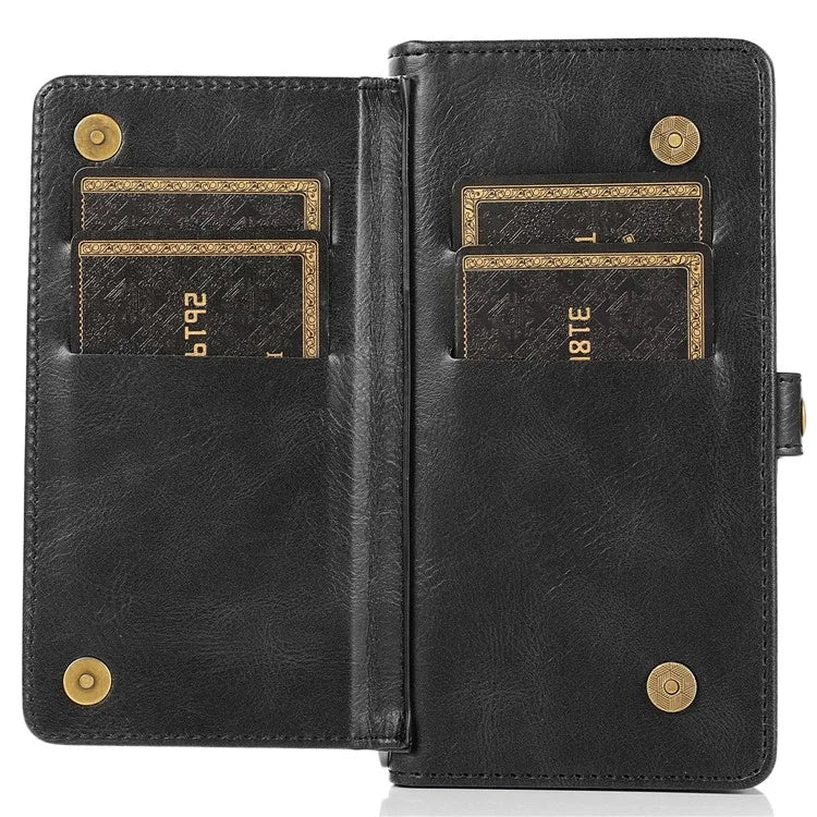 For iPhone 15 Pro Case Detachable 2-in-1 Wallet Anti-drop Phone Cover with Strap