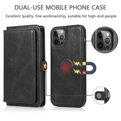 For iPhone 15 Pro Case Detachable 2-in-1 Wallet Anti-drop Phone Cover with Strap