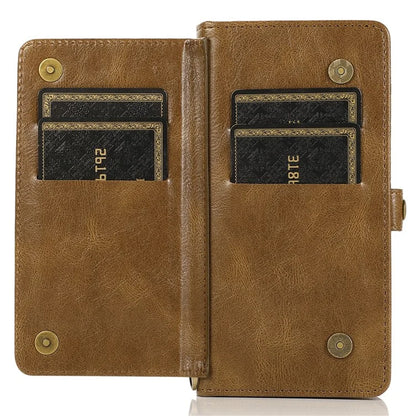 For iPhone 15 Plus Cell Phone Case Detachable 2-in-1 Wallet Leather Cover with Strap