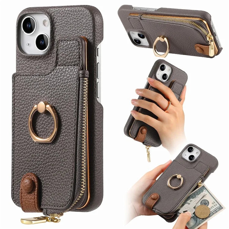 Y3 for iPhone 14 Case with Card Holder RFID Blocking Protective Phone Cover