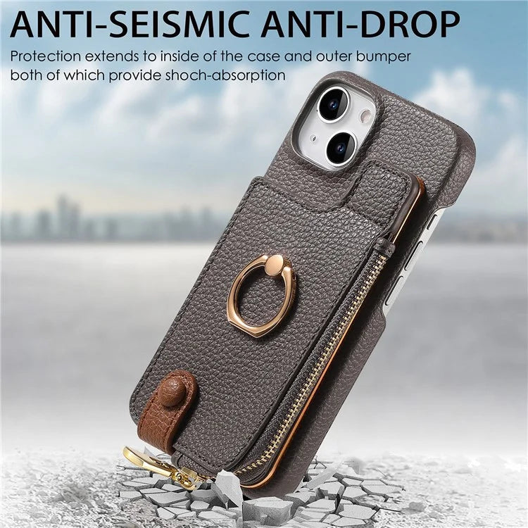 Y3 for iPhone 14 Case with Card Holder RFID Blocking Protective Phone Cover