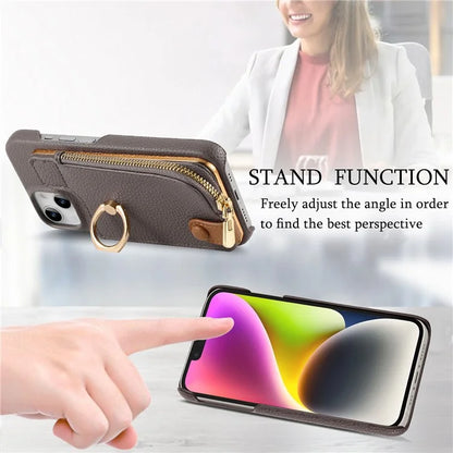Y3 for iPhone 14 Case with Card Holder RFID Blocking Protective Phone Cover