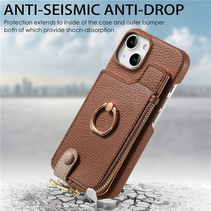 Y3 for iPhone 14 Case with Card Holder RFID Blocking Protective Phone Cover