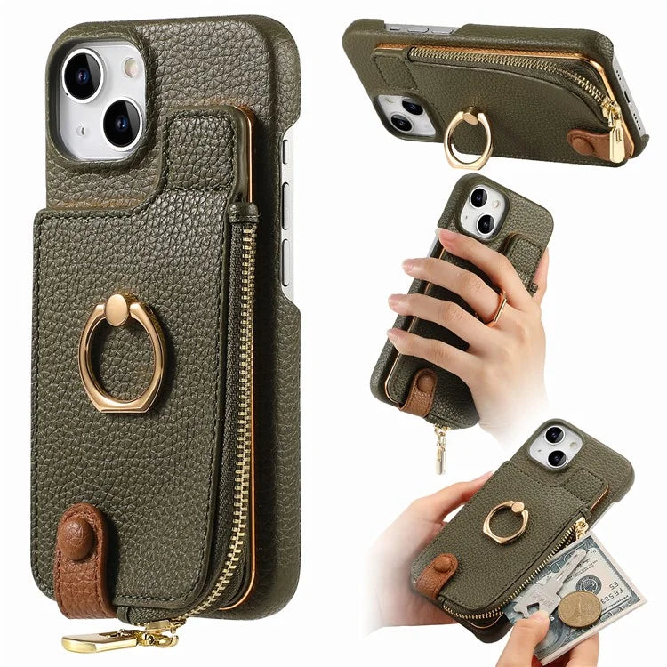 Y3 for iPhone 14 Case with Card Holder RFID Blocking Protective Phone Cover