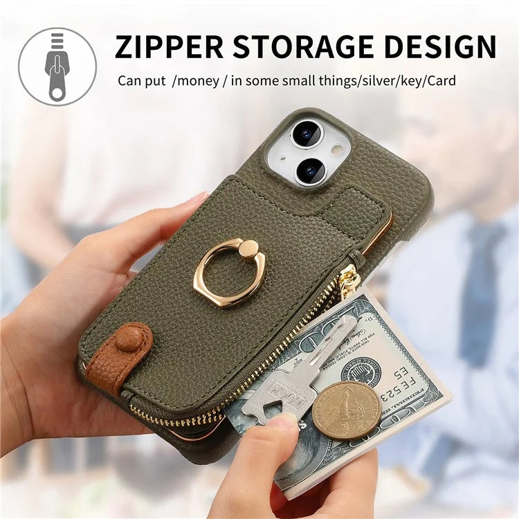 Y3 for iPhone 14 Case with Card Holder RFID Blocking Protective Phone Cover