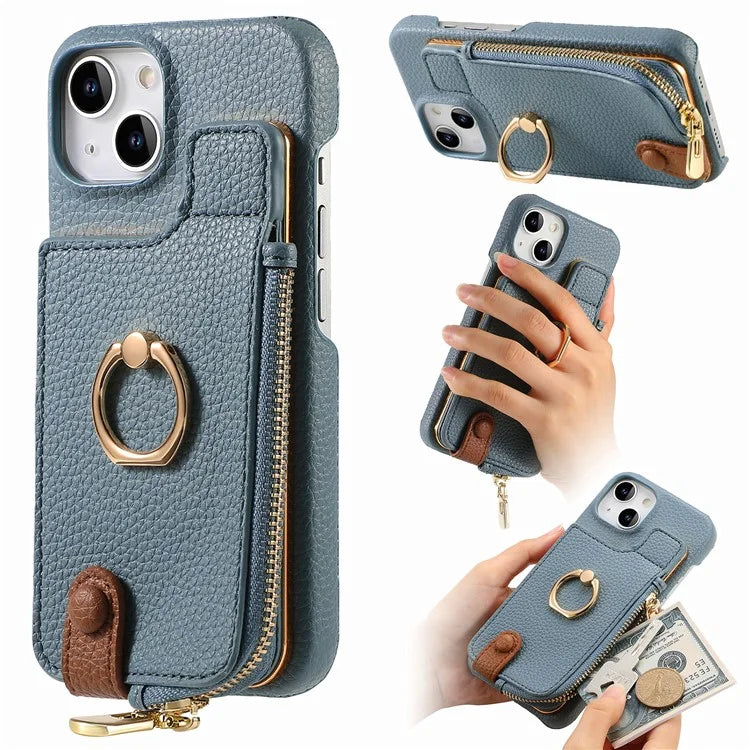 Y3 for iPhone 14 Case with Card Holder RFID Blocking Protective Phone Cover
