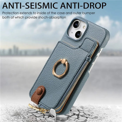 Y3 for iPhone 14 Case with Card Holder RFID Blocking Protective Phone Cover