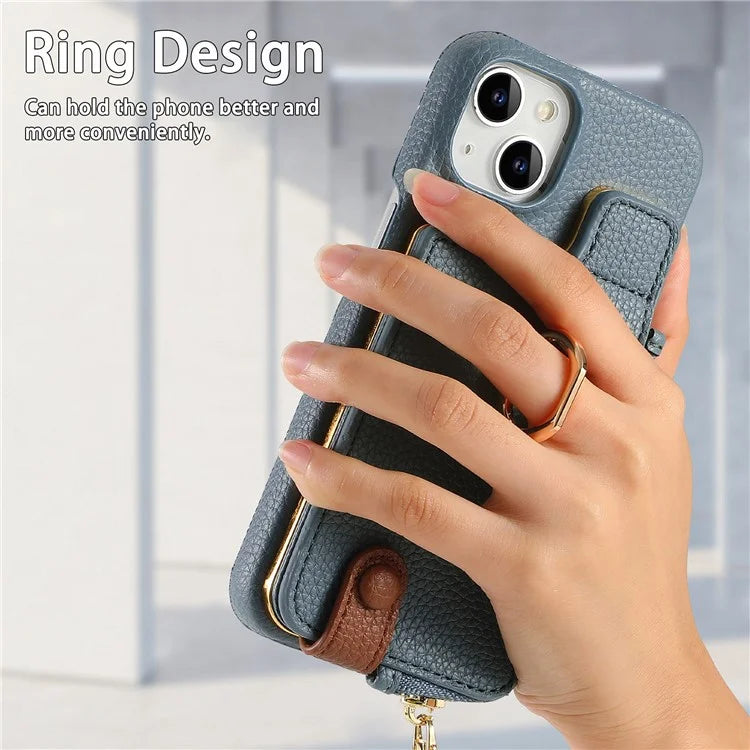 Y3 for iPhone 14 Case with Card Holder RFID Blocking Protective Phone Cover