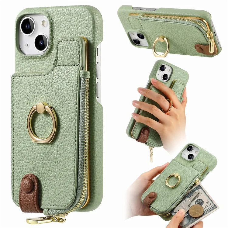 Y3 for iPhone 14 Case with Card Holder RFID Blocking Protective Phone Cover