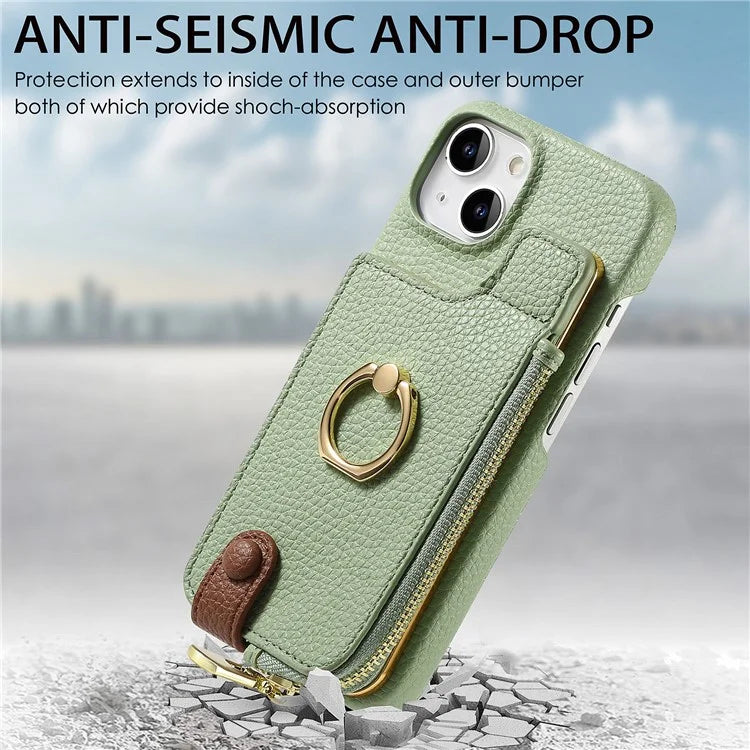Y3 for iPhone 14 Case with Card Holder RFID Blocking Protective Phone Cover