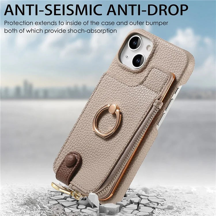 Y3 for iPhone 14 Case with Card Holder RFID Blocking Protective Phone Cover