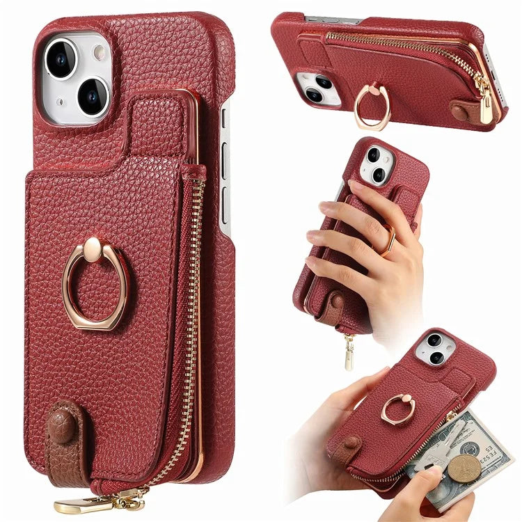 Y3 for iPhone 14 Case with Card Holder RFID Blocking Protective Phone Cover