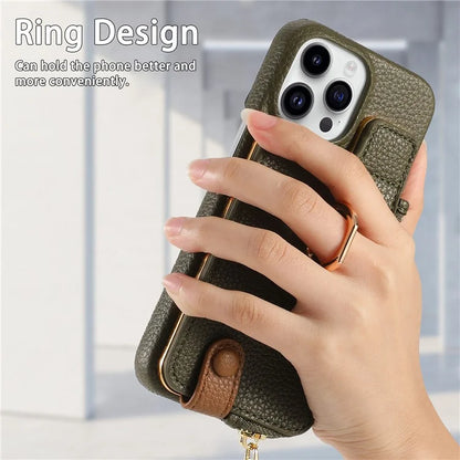 Y3 for iPhone 13 Pro Max Phone Case RFID Blocking Wallet Cover Zipper Pocket