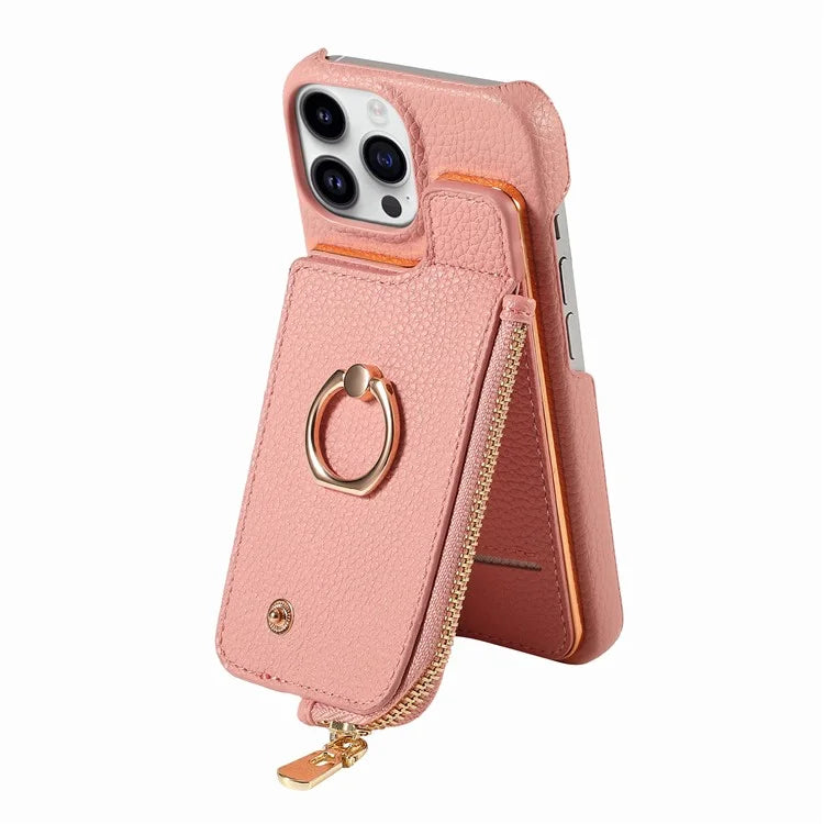 Y3 for iPhone 13 Pro Max Phone Case RFID Blocking Wallet Cover Zipper Pocket
