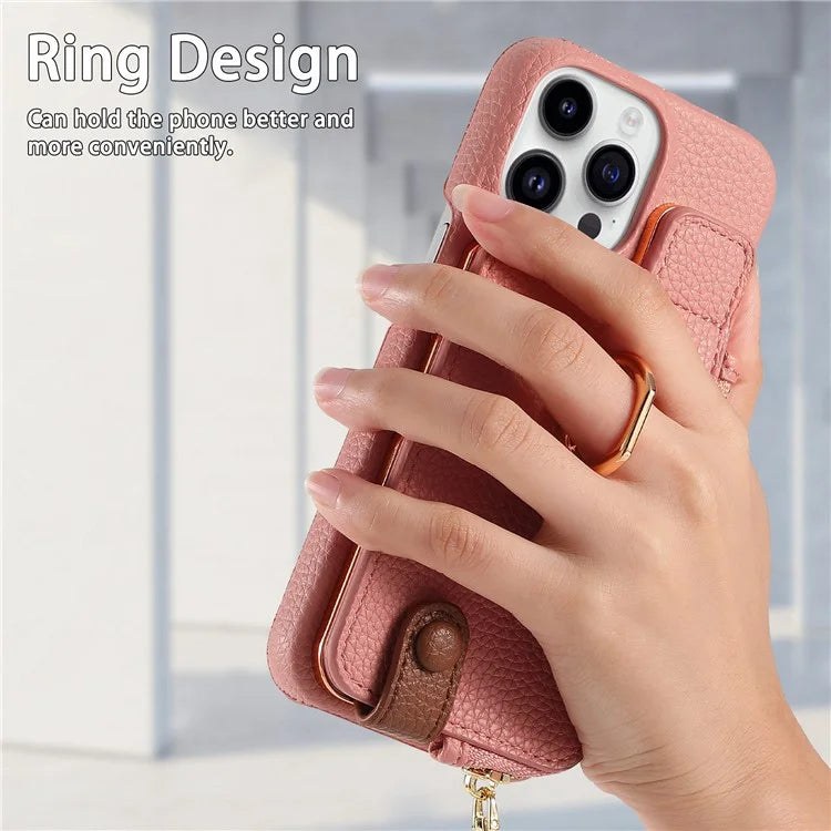 Y3 for iPhone 13 Pro Max Phone Case RFID Blocking Wallet Cover Zipper Pocket