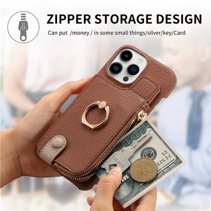 Y3 for iPhone 13 Pro Max Phone Case RFID Blocking Wallet Cover Zipper Pocket
