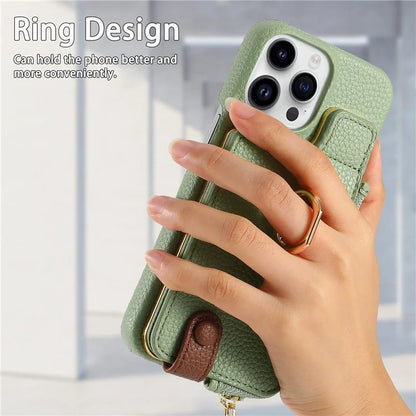 Y3 for iPhone 13 Pro Max Phone Case RFID Blocking Wallet Cover Zipper Pocket