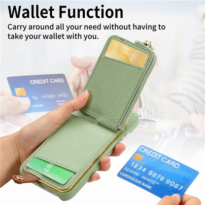 Y3 for iPhone 13 Pro Max Phone Case RFID Blocking Wallet Cover Zipper Pocket