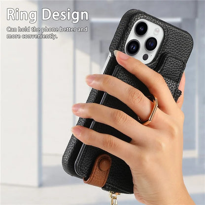 Y3 for iPhone 13 Pro Max Phone Case RFID Blocking Wallet Cover Zipper Pocket