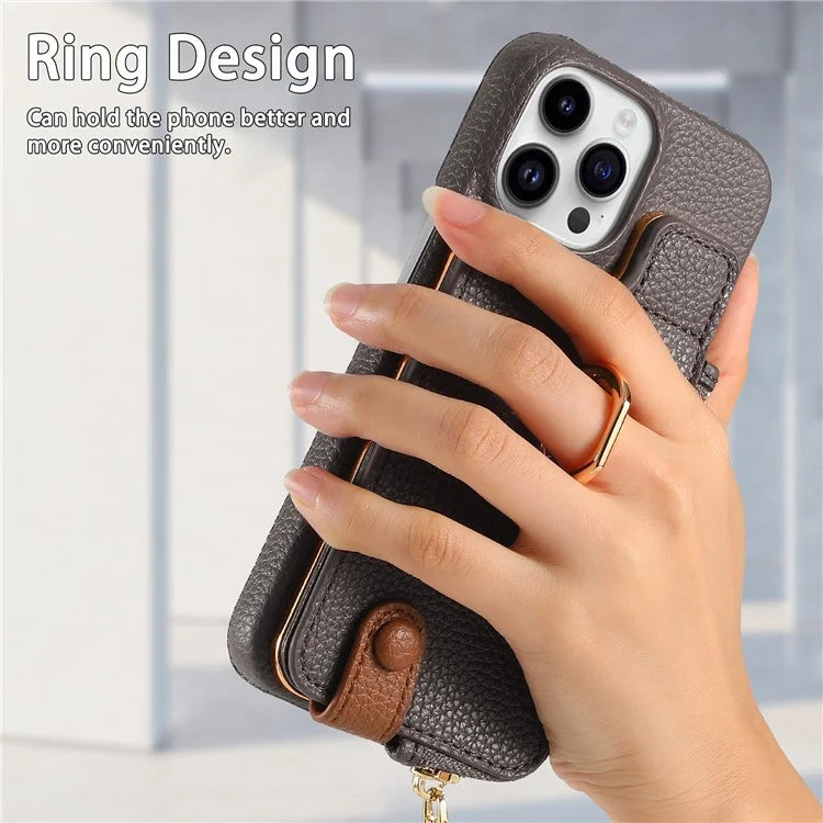 Y3 for iPhone 13 Pro Max Phone Case RFID Blocking Wallet Cover Zipper Pocket