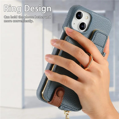 Y3 for iPhone 13 Wallet Case Ring Kickstand Zipper Purse Phone Cover