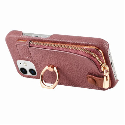 Y3 for iPhone 11 Phone Case Wallet Pouch with Card Slots Ring Holder