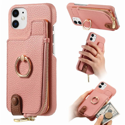 Y3 for iPhone 11 Phone Case Wallet Pouch with Card Slots Ring Holder