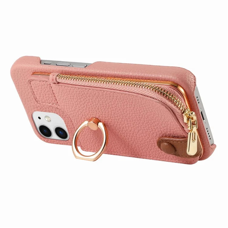 Y3 for iPhone 11 Phone Case Wallet Pouch with Card Slots Ring Holder