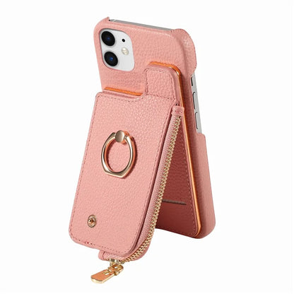 Y3 for iPhone 11 Phone Case Wallet Pouch with Card Slots Ring Holder