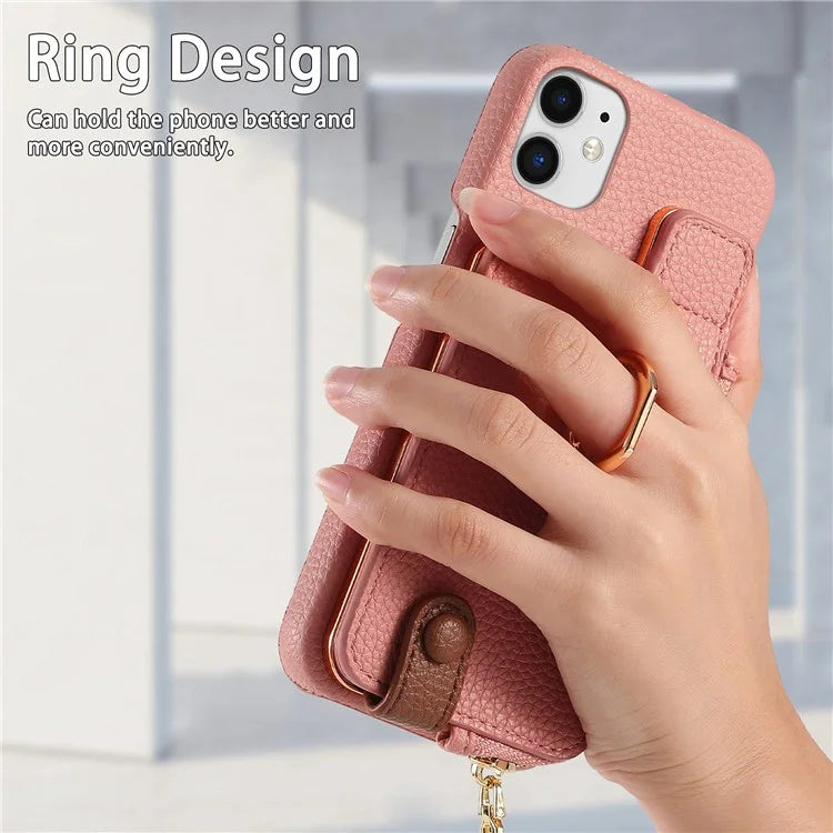 Y3 for iPhone 11 Phone Case Wallet Pouch with Card Slots Ring Holder