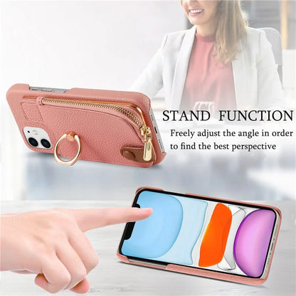 Y3 for iPhone 11 Phone Case Wallet Pouch with Card Slots Ring Holder